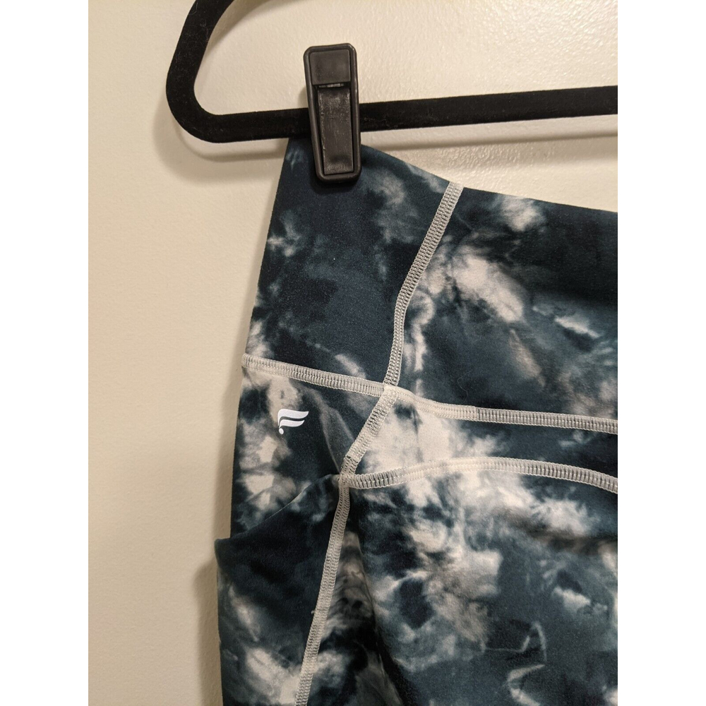 Fabletics Oasis High Rise Tie Dye Leggings Teal Turquoise Size Large - Picture 10 of 12
